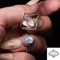 Keusen Retro Charm ženski vjenčani prsten za angažman svjetlosni kameni konjički gem prsten w