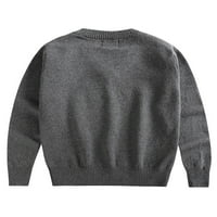 GRIANLOOK TODDLER Ležerne prilike, puni pleteni džemperi V izrez topli pulover na otvorenom pletenim