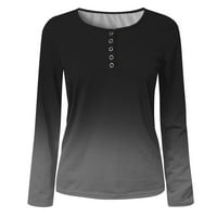 Plus veličine za žene za žene u boji kvadratni ovratnik dugih rukava Ležerne majica Radni bluze za žene