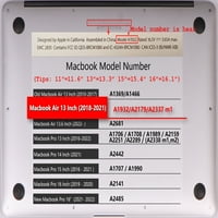 Kaishek samo za najnoviju Macbook Air futrolu rel. Model M1 i A2179 i A1932, plastični poklopac tvrdog