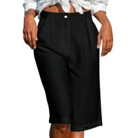 Ženske hlače elastične strugove sa džepovima crna l