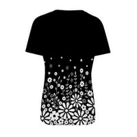 Štedne majice za žene grafički print casual cofy raglan pulover vrhovi teen gril modna odjeća kratki