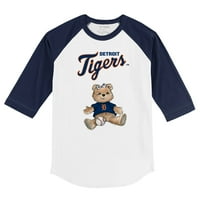 Toddler Tiny Turpap bijeli mornaric Detroit Tigers Girl Teddy 3 4-rukave Raglan majica