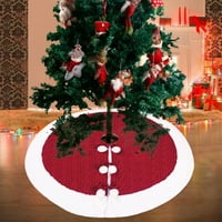 Jeashchat božićne suknje Knit Xmas Tree suknje Mat osnovni poklopac s bijelim plišnim rubom za prazničnu