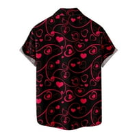 jsaierl gumb dolje majica Muškarci Heart Print Havajske majice Casual kratkih rukava Party Top Revel