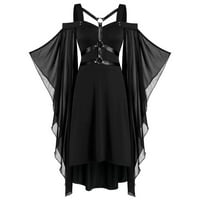Aboser Hallowe haljina za žene čipke čipke leptir rukave gotičke haljine sa ramena Midi haljina zavoja