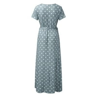 Haljina midi ljetne haljine Žene Ljetne haljine kratki rukav Ruched omotač casual vintage kvadratni