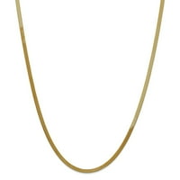 14K žuto zlato svilenkastog žičara sa ogrlica od ogrlice -8