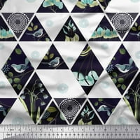 Soimoi Satin svilena tkanina geometrijska, cvjetna i ptica patchwork tiskani tkaninski dvorište širom
