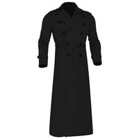 TKLpehg kaputi za muškarce dugih rukava za muškarce zimska moda Easy Solid Color Topli rever kaput Business