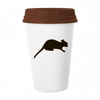 Crna miša životinjska portreta krila kava pijenje staklo Pottery CEC CUP poklopac
