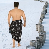 Bay Muški karibejski gusari plivaju kovčeri kupaći kostimi Sarong Full Beach Wrap Onaj veličine Ebony,