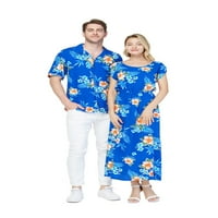 Par koji odgovara Havajskim majicama Luau Maxi haljina maxi haljina u hibiskusu plavu
