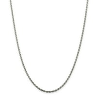 Čvrsta ogrlica od dijamantnog konopca od srebra u srebru - sa sigurnosnim kopčom za lobster 30