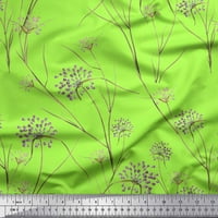 Soimoi zelena pamučna pamučna tkanina trava i wildflower cvjetni dekor tkanina tiskano dvorište široko