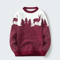 Pulover pulover Puwover pulover Puwkoer, pulover, topli božićni džemper, moda 3xl crvena