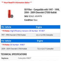 Filter za ulje - kompatibilan sa - 1998, - Chevy C kodiak 2008