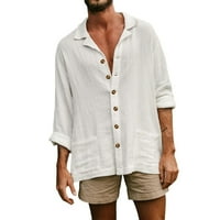 KETYYH-CHN košulje za muškarce Modna karirana Flannel majica Ležerne tipke Down majica bijela, 3xl