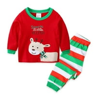 Baywell Kids Božićne pidžame dugih rukava i djevojke Božićne PJS zaslon za odmor za 2-7y