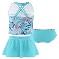 Dječje djevojke cvjetne kupaći kostim špagete kaiševi sa kratkim suknji set kupaći kostimi kupaći odijelo