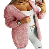 Niveer dame pletene džempere dugih rukava Otvorena prednji kardigan džemper Loose Cardigans Solid Color