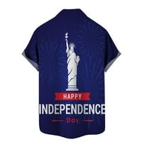 B91XZ muške košulje Muški ljetni 3D ispisani kardigan dnevno casual majica kratkih rukava američka zastava