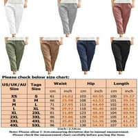 Beiwei žene dno su čvrste pantalone u boji ravno hlače za noge labavi ženski elastični struk meka bijeli