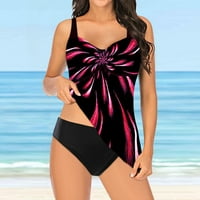 Svojci u Roliyen za žene Tankini veliki bikini set digitalnog reda Crew vrat cvjetni print suspender