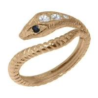 Britanci napravio je 10k ružični zlatni prsten s prirodnim dijamantskim i safirnim ženskim prstenom