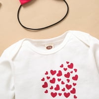 Baby Girls Love Heart Print outfit s dugih rukava Romačice Hlače Vanlentine's Dnevna odjeća