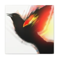 Crveno krilat Blackbird sjaj - platno