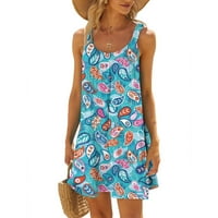 Dqueduo ljetne haljine za žene plaža plus veličina seksi havajska tropska ispisana proljetna haljina