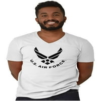 Air Force USAF Fly Fight Emblem V-izrez T majice Muškarci Žene Brisco Marke 3x