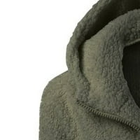 Feesfesfes Women Flannel majica s kapuljačom kaput zimski topli vuna sa zatvaračem sa zatvaračem pamučni