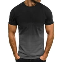 Majice Inleife za muškarce, muški kratki rukav gradijentni ispis okruglih vrata pulover majica