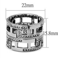 Luxe nakit dizajnira ženski prsten od nehrđajućeg čelika sa kristalima - veličine