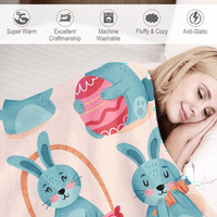 Dikasser Easter Flannel Fleece pokriva s jastukom za toplu udobne plišane flanelne ćebe za kauč - dnevni