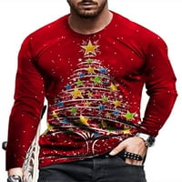 Rejlun muškarci T majice dugi rukav vrhovi kraljevske majice casual pulover Regular Fit Xmas bluza sretna nova godina l