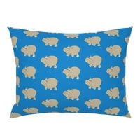 Pamuk Satens Sham, Standardno - plavi hippo Hippopotamus Safari Jungle Ispiši posteljinu posteljinu