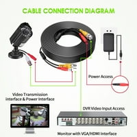 -Geek 25ft kamere žica, PVC materijali praktična žica, zamena video zapisa za 1080p 720p AHD TVI CVI