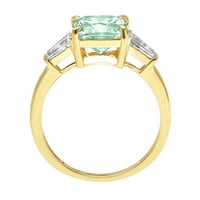 3.5ct jastuk rezan zeleni simulirani dijamant 18k žuti zlatni godišnjički angažman kamena prstena veličine