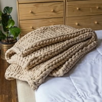 Meka debela Chunky pletena pokrivačica Zima ugodna lagana pokrivačica topla čvrstoća ponderisana pokrivač