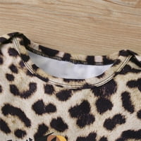 Djevojka Ljetna odjeća Toddler Baby Girls Leopard Print ROMPER TOPS + HANTSKORT + Oprema za kosu