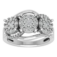 Araiya Sterling Silver Diamond prsten za pojas, veličina 8.5