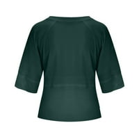 Plus ženske vrhove Dressy casual labav fit kratka posada Ženske tunike Čvrsto boje Basic Tee T majice