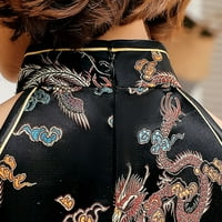Novi luksuzni satenski feni kineski haljina s srednjim dužinama Cheongsam Qipao