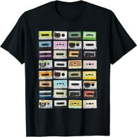 Kasete za kasete Mixtapes 1980S Radio muzika Grafički ispis Majica Crna 3x-velika