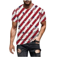 Muške majice Ležerne prilike za okruglog vrata Popularno 3D digitalna zastava Štamparija Pulover Fitness
