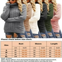 Avamo Žene Ležerni kabel pletena pulover Visoki vrat Labavi džemper Dame Solid Color Sport Pleteni džemperi