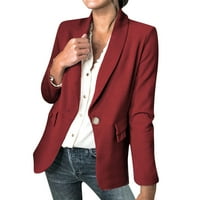 Ženske dvostruke bluže, Ležerne prilike s dugim rukavima, otvoreni jakne za jakne za radne odijele